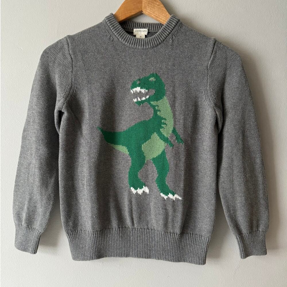 J.Crew Factory Crewcuts Boys' Dinosaur Crewneck Sweater Size M( Age 8-9)